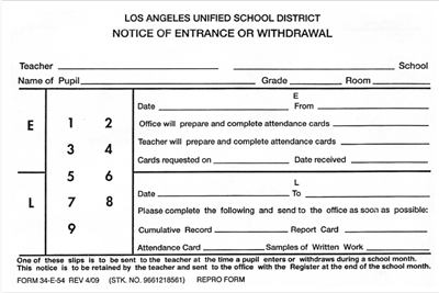 FORM 34-E-54 NOTICE/ENTRANCE/WTHDAWAL