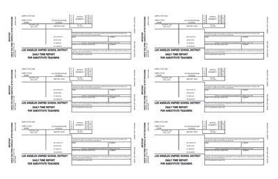 FORM 60.50 DAILY TIME REPT FOR SUB TCHR